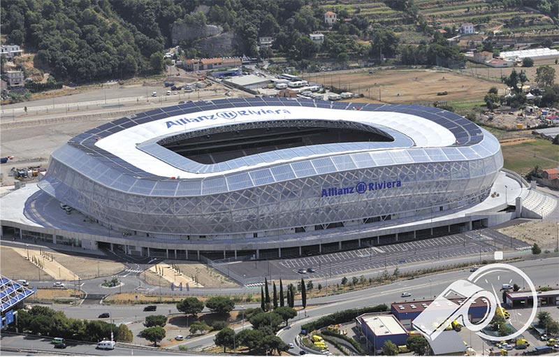 L’Allianz Riviera accueillera en 2016 des matchs de l’Euro 2016. Il est l’un des stades les plus aboutis dans le domaine du développement durable. Un stade « vert »